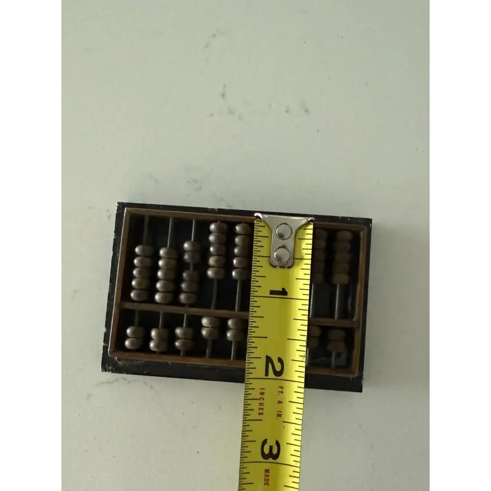 Vintage Mini Brass Chinese Abacus with Green Marble Base Paperweight Taiwan